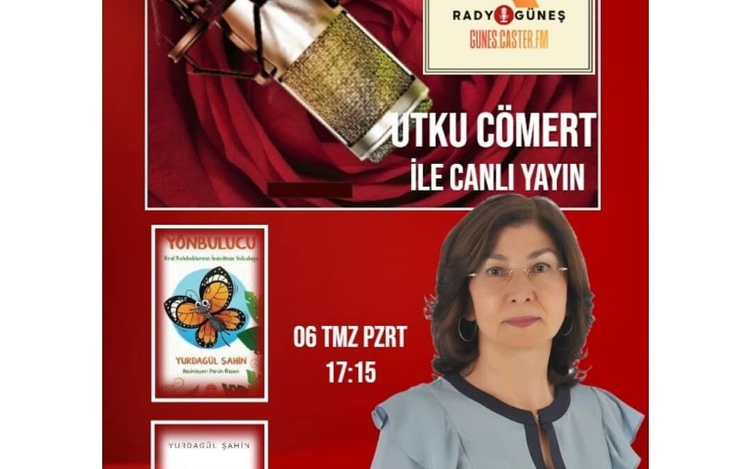 Ödüllü yazar sevgili Yurdagül Şahin Radyo Güneş’te 6 Temmuz 17.15’te @utkucomert ile canlı yayında.